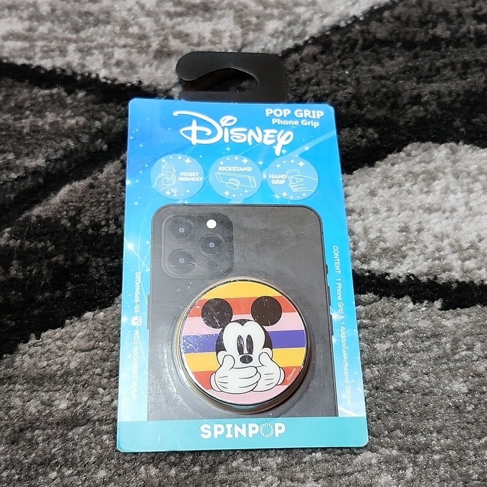 DISNEY SPINPOP PHONE GRIP MICKEY MOUSE STRIPES KICKSTAND